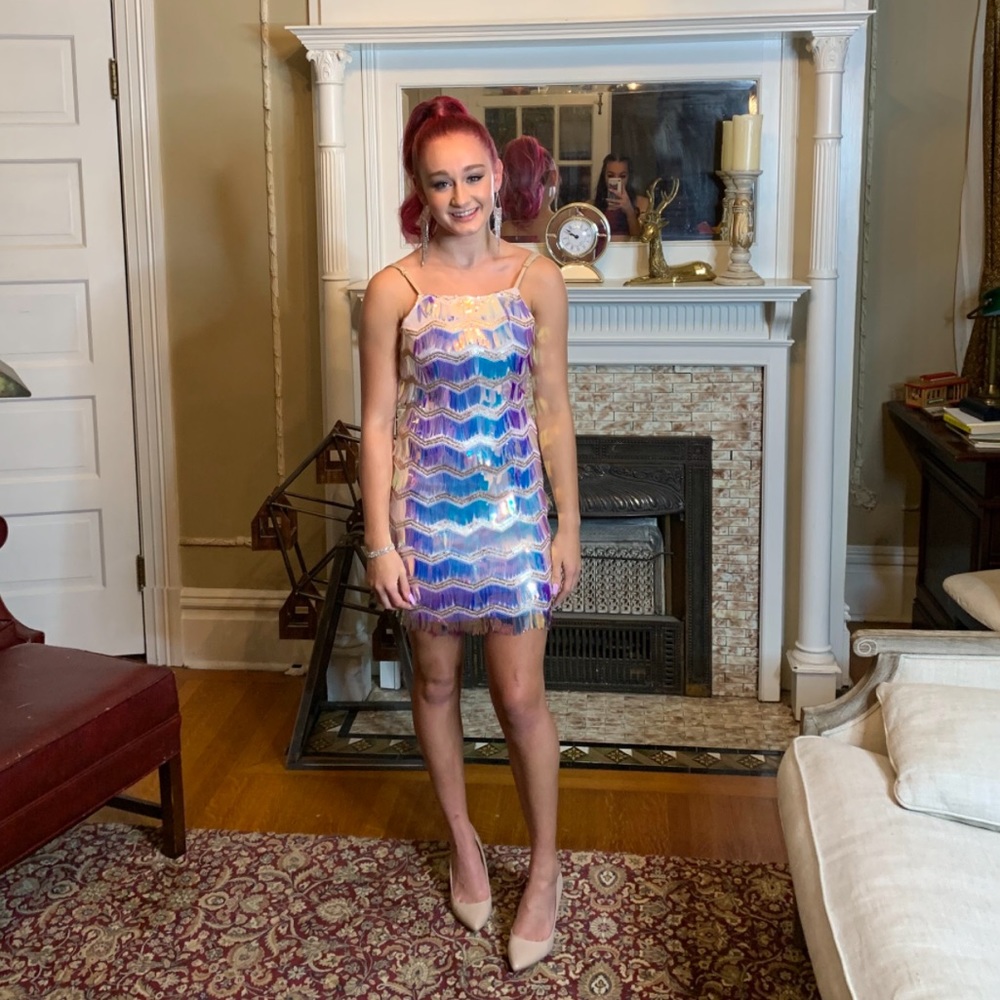 sequence mini dress